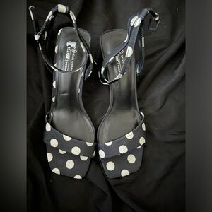 Call it Spring Polka Dot Ankle Strap Sandals - Black/White